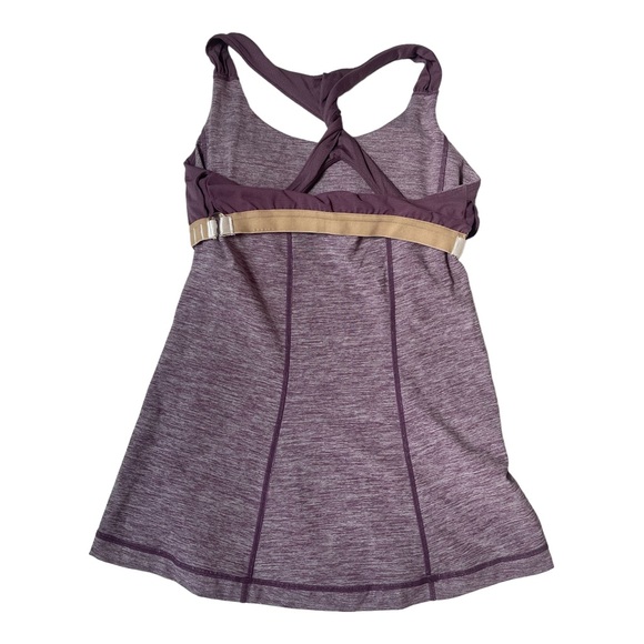 Lululemon Spin Me Twist Back Workout Tank Heathered Purple Women’s Size 6 - Picture 6 of 7